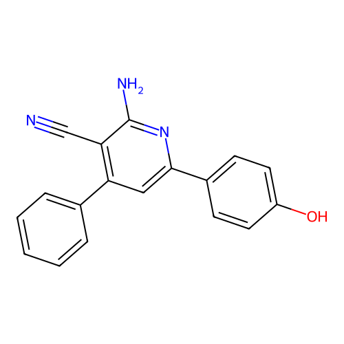 2-Amino-6-(4-hydroxyphenyl)-4-phenylpyridine-3-carbonitrile structure