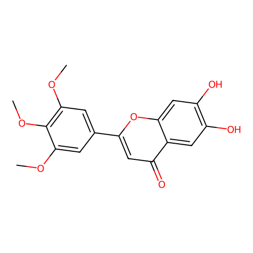 4H-1-Benzopyran-4-one, 6,7-dihydroxy-2-(3,4,5-trimethoxyphenyl)- structure