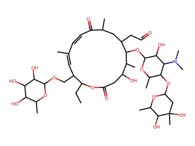 2-[6-[5-(4,5-dihydroxy-4,6-dimethyloxan-2-yl)oxy-4-(dimethylamino)-3-hydroxy-6-methyloxan-2-yl]oxy-16-ethyl-4-hydroxy-5,9,13-trimethyl-2,10-dioxo-15-[(3,4,5-trihydroxy-6-methyloxan-2-yl)oxymethyl]-1-oxacyclohexadeca-11,13-dien-7-yl]acetaldehyde structure