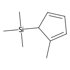 Trimethyl(2-methyl-2,4-cyclopentadien-1-yl)silane structure