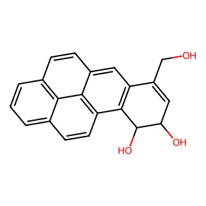 Benzo(a)pyrene-9,10-diol, 9,10-dihydro-7-(hydroxymethyl)-, Trans- structure