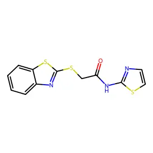 2-(1,3-benzothiazol-2-ylsulfanyl)-N-(1,3-thiazol-2-yl)acetamide structure