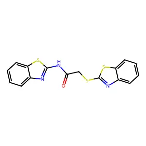 N-(1,3-benzothiazol-2-yl)-2-(1,3-benzothiazol-2-ylsulfanyl)acetamide structure