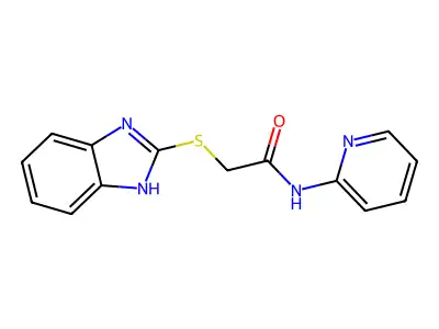 2-(1H-benzimidazol-2-ylsulfanyl)-N-pyridin-2-ylacetamide structure