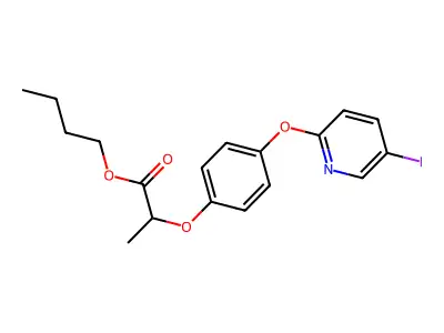 Butyl 2-(4-((5-iodo-2-pyridyl)oxy)phenoxy)propionate structure
