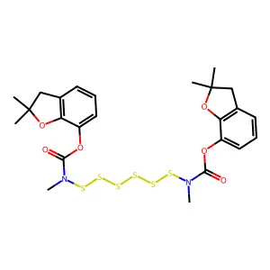 Carbamic acid, hexathiobis(methyl-, bis(2,3-dihydro-2,2-dimethyl-7-benzofuranyl) ester structure
