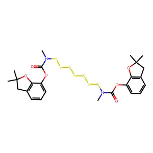 Carbamic acid, heptathiobis(methyl-, bis(2,3-dihydro-2,2-dimethyl-7-benzofuranyl) ester structure