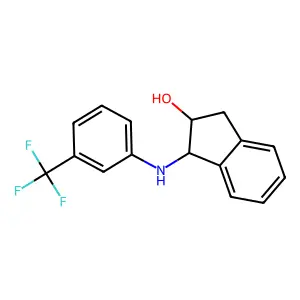 1-[3-(trifluoromethyl)anilino]-2,3-dihydro-1H-inden-2-ol structure