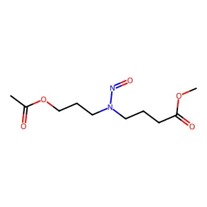 Methyl 4-(3-acetyloxypropylnitrosamino)butanoate structure