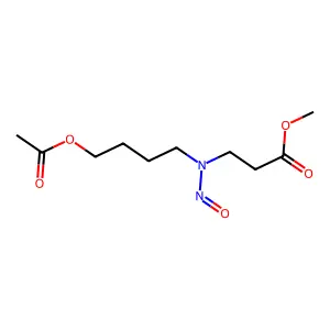 beta-ALANINE, N-(4-HYDROXYBUTYL)-N-NITROSO-, METHYL ESTER, ACETATE structure