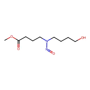 Butanoic acid, 4-((4-hydroxybutyl)nitrosoamino)-, methyl ester structure