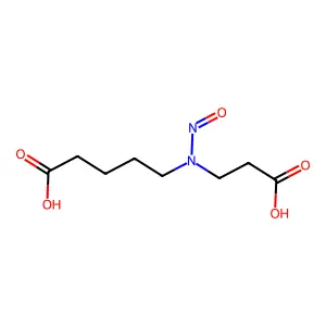 5-(2-Carboxyethylnitrosamino)pentanoic acid structure