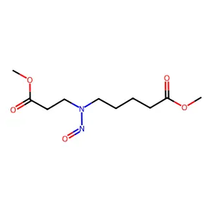 Methyl 5-(2-methoxycarbonylethylnitrosamino)pentanoate structure