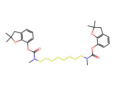 Bis(2,2-dimethyl-2,3-dihydro-1-benzofuran-7-yl)octasulfane-1,8-diylbis(methylcarbamate) structure