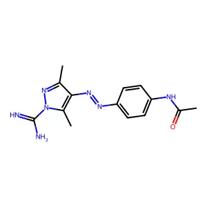 N-[4-(1-Carbamimidoyl-3,5-dimethyl-pyrazol-4-YL)diazenylphenyl]acetamide structure