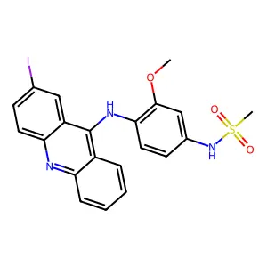 Methanesulfonanilide, 4'-((2-iodo-9-acridinyl)amino)-3'-methoxy- structure