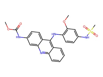 Carbamic acid, (9-((2-methoxy-4-((methylsulfonyl)amino)phenyl)amino)-3-acridinyl)-, methyl ester structure