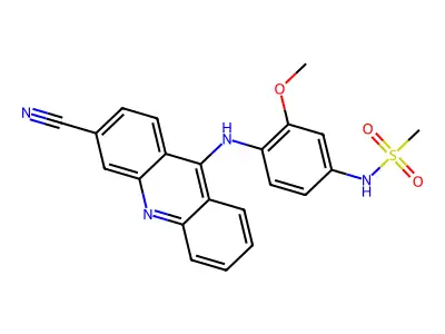 Methanesulfonanilide, 4'-((3-cyano-9-acridinyl)amino)-3'-methoxy- structure
