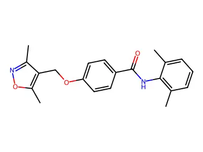 4-[(3,5-dimethyl-1,2-oxazol-4-yl)methoxy]-N-(2,6-dimethylphenyl)benzamide structure