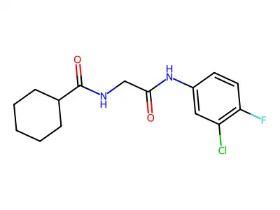 N-[2-(3-chloro-4-fluoroanilino)-2-oxoethyl]cyclohexanecarboxamide structure