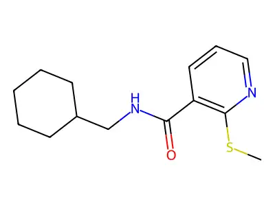 N-(cyclohexylmethyl)-2-methylsulfanylpyridine-3-carboxamide structure