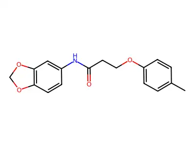 N-(1,3-benzodioxol-5-yl)-3-(4-methylphenoxy)propanamide structure
