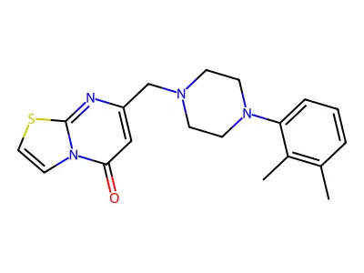 7-[[4-(2,3-dimethylphenyl)piperazin-1-yl]methyl]-[1,3]thiazolo[3,2-a]pyrimidin-5-one structure
