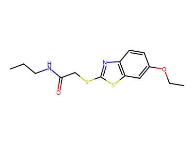 2-[(6-ethoxy-1,3-benzothiazol-2-yl)sulfanyl]-N-propylacetamide structure