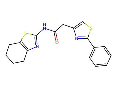 2-(2-phenyl-1,3-thiazol-4-yl)-N-(4,5,6,7-tetrahydro-1,3-benzothiazol-2-yl)acetamide structure