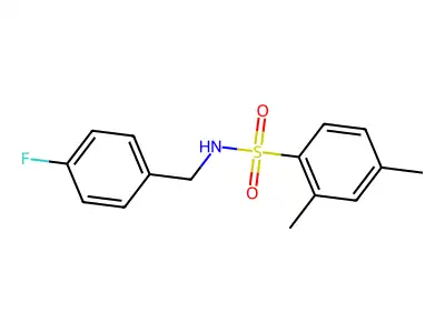 N-(4-fluorobenzyl)-2,4-dimethylbenzenesulfonamide structure