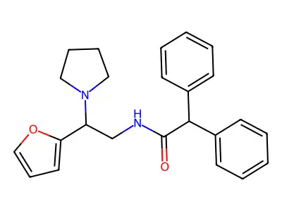 N-[2-(furan-2-yl)-2-(pyrrolidin-1-yl)ethyl]-2,2-diphenylacetamide structure