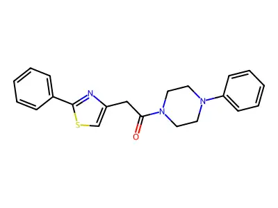 1-(4-Phenylpiperazin-1-yl)-2-(2-phenyl-1,3-thiazol-4-yl)ethanone structure