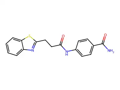 4-[3-(1,3-Benzothiazol-2-yl)propanamido]benzamide structure
