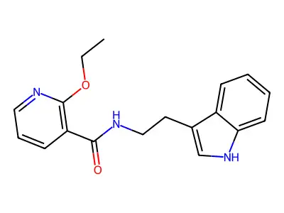 2-ethoxy-N-[2-(1H-indol-3-yl)ethyl]pyridine-3-carboxamide structure