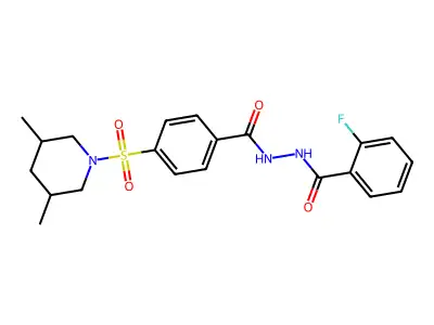 N'-[4-(3,5-dimethylpiperidin-1-yl)sulfonylbenzoyl]-2-fluorobenzohydrazide structure