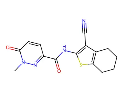 N-(3-cyano-4,5,6,7-tetrahydro-1-benzothiophen-2-yl)-1-methyl-6-oxopyridazine-3-carboxamide structure