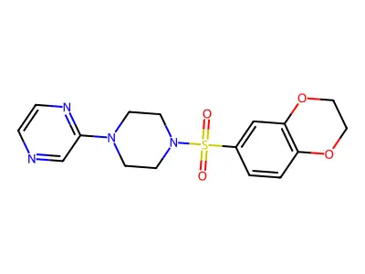 2-[4-(2,3-Dihydro-1,4-benzodioxin-6-ylsulfonyl)piperazin-1-yl]pyrazine structure