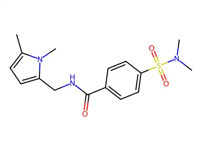N-[(1,5-dimethylpyrrol-2-yl)methyl]-4-(dimethylsulfamoyl)benzamide structure