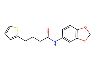 N-(1,3-benzodioxol-5-yl)-4-thiophen-2-ylbutanamide structure