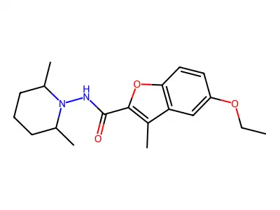 N-(2,6-dimethylpiperidin-1-yl)-5-ethoxy-3-methyl-1-benzofuran-2-carboxamide structure