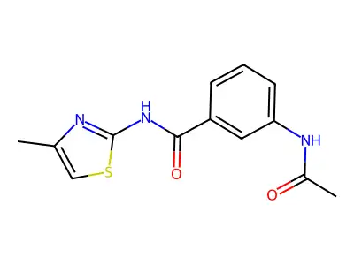 3-acetamido-N-(4-methyl-1,3-thiazol-2-yl)benzamide structure
