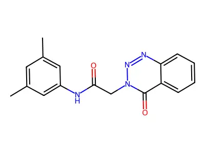 N-(3,5-dimethylphenyl)-2-(4-oxo-1,2,3-benzotriazin-3-yl)acetamide structure