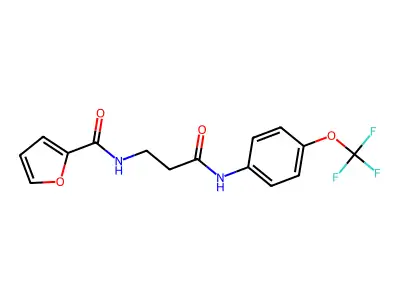 N-[3-oxo-3-[4-(trifluoromethoxy)anilino]propyl]furan-2-carboxamide structure