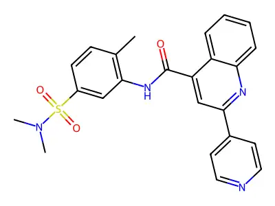 N-[5-(dimethylsulfamoyl)-2-methylphenyl]-2-pyridin-4-ylquinoline-4-carboxamide structure