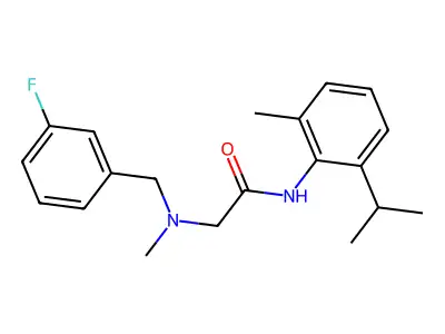 2-{[(3-fluorophenyl)methyl](methyl)amino}-N-[2-methyl-6-(propan-2-yl)phenyl]acetamide structure