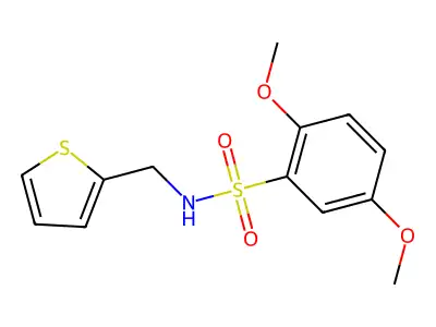 2,5-dimethoxy-N-(2-thienylmethyl)benzenesulfonamide structure