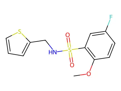 5-fluoro-2-methoxy-N-(2-thienylmethyl)benzenesulfonamide structure