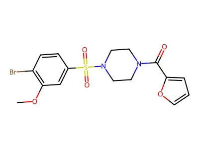 (4-((4-Bromo-3-methoxyphenyl)sulfonyl)piperazin-1-yl)(furan-2-yl)methanone structure