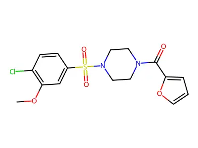 [4-(4-Chloro-3-methoxy-benzenesulfonyl)-piperazin-1-yl]-furan-2-yl-methanone structure