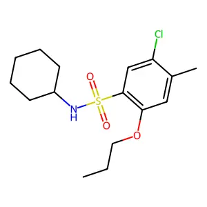 5-chloro-N-cyclohexyl-4-methyl-2-propoxybenzenesulfonamide structure